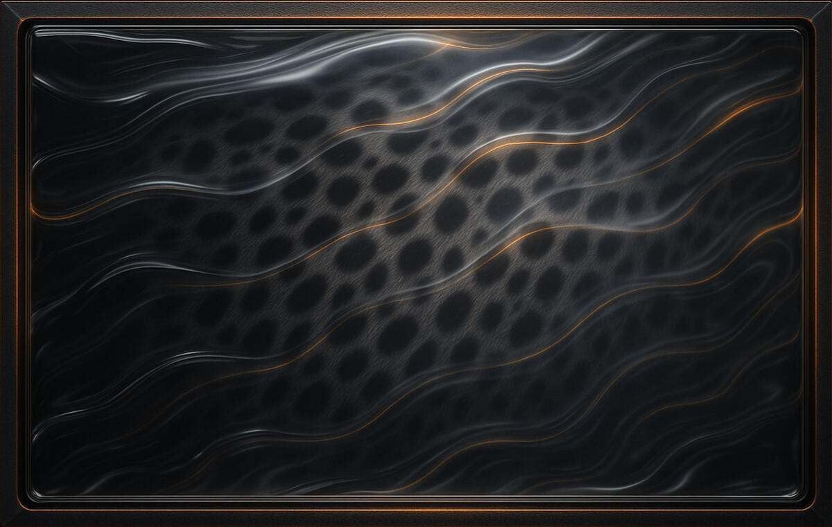 CortexForge Operations Auric Wave Matrix — Fluid Intelligence Core Liquid-glass alloy surface with layered wave patterns and copper luminescence. Visual metaphor for the CortexForge architecture — fluid data exchange over secure frameworks, uniting adaptability, precision, and operational sovereignty across AI-driven syst