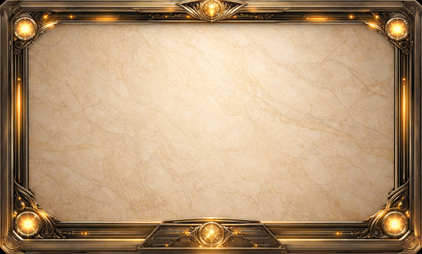 Sentra Beacon Auric Sentinel Frame – Material Intelligence Interface Surface Gold-framed mineral stone interface texture used as the design foundation for Sentra Beacon. The illuminated structural frame and calm stone surface reflect the system’s philosophy of clarity, composure, and stability in high-pressure environments.